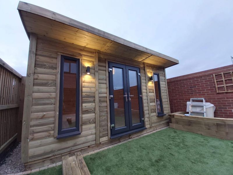 Home office, insulated office, insulated man cave, garden room, monarch, uber house, Sydney, office cube, aardvark joinery, Barnsley Garden rooms, Wakefield Road show site, summerhouses Barnsley